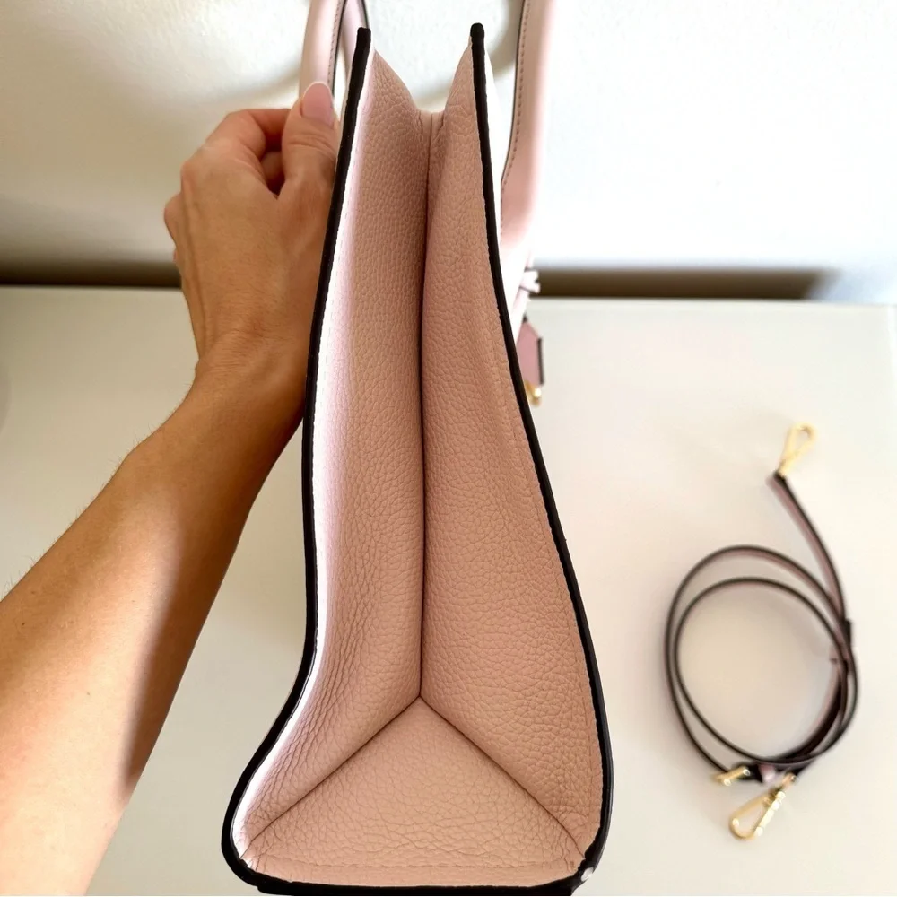 NWT! MICHAEL KORS MIRELLA MEDIUM TOTE LEATHER BAG PINK - Picture 9 of 15